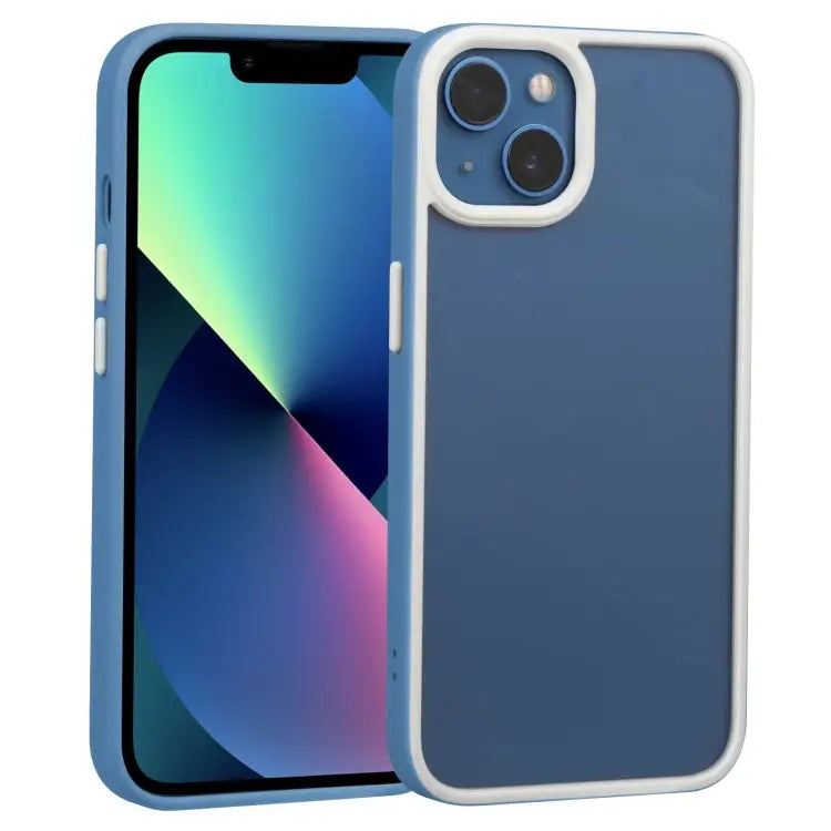 Two-color Shield TPU + PC Phone Case For iPhone 14 For iPhone 14 Plus - For iPhone 14 Plus / Royal Blue - Apple