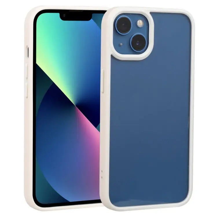 Two-color Shield TPU + PC Phone Case For iPhone 14 For iPhone 14 Plus - For iPhone 14 Plus / White - Apple Accessories