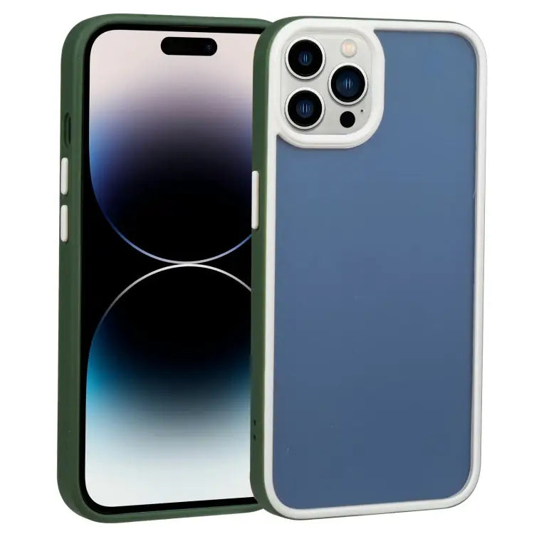 Two-color Shield TPU + PC Phone Case For iPhone 14 Pro For iPhone 14 Pro Max - For iPhone 14 Pro Max / Dark Green