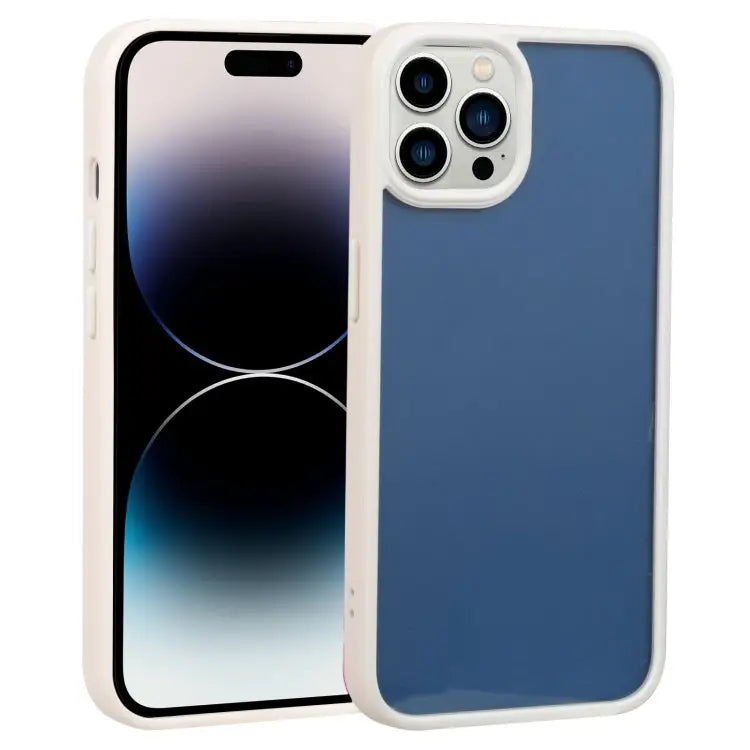 Two-color Shield TPU + PC Phone Case For iPhone 14 Pro For iPhone 14 Pro Max - For iPhone 14 Pro Max / White - Apple