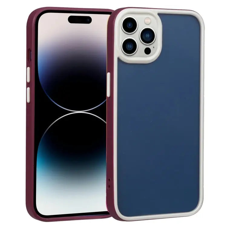 Two-color Shield TPU + PC Phone Case For iPhone 14 Pro For iPhone 14 Pro Max - For iPhone 14 Pro Max / Wine Red - Apple