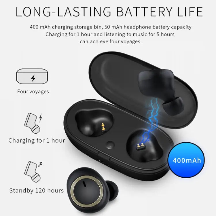 TWS-A1 Bluetooth Headset 5.0 True Wireless Mini Invisible Sports Running Music Earphones With Charging Box Mic - Apple