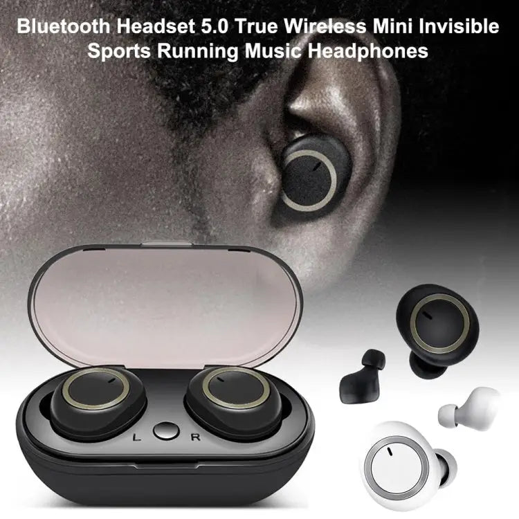 TWS-A1 Bluetooth Headset 5.0 True Wireless Mini Invisible Sports Running Music Earphones With Charging Box Mic - Apple
