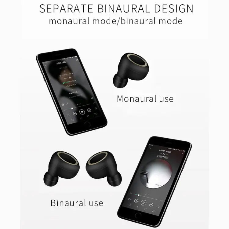 TWS-A1 Bluetooth Headset 5.0 True Wireless Mini Invisible Sports Running Music Earphones With Charging Box Mic - Apple