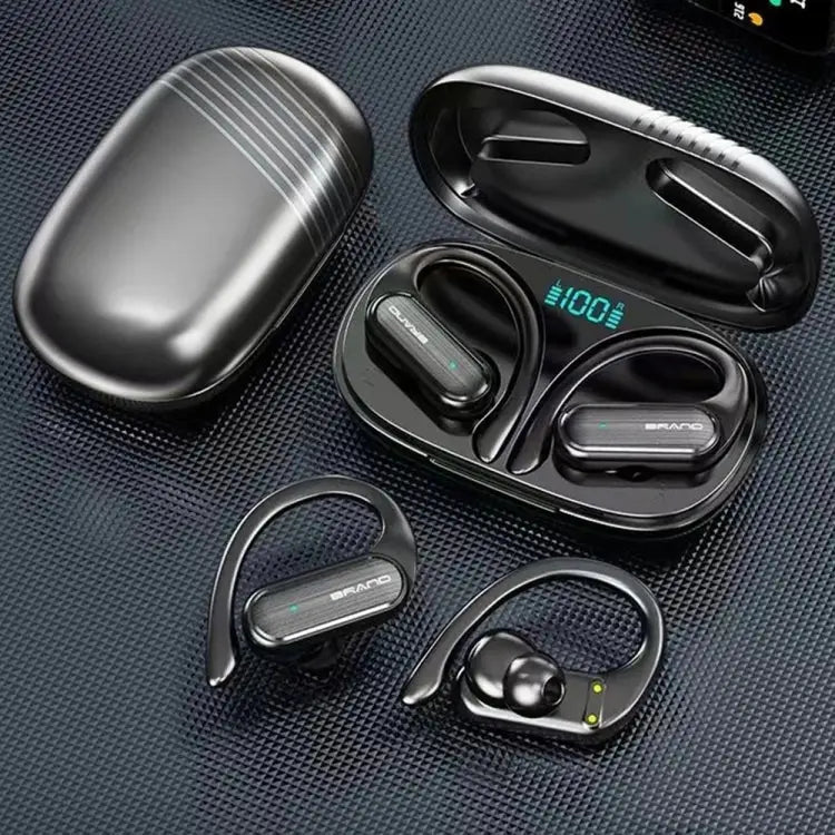 TWS Ear-mounted Sports Waterproof LED Digital Display Wireless Bluetooth Earphones A520 (Black) A520 (Blue) - A520