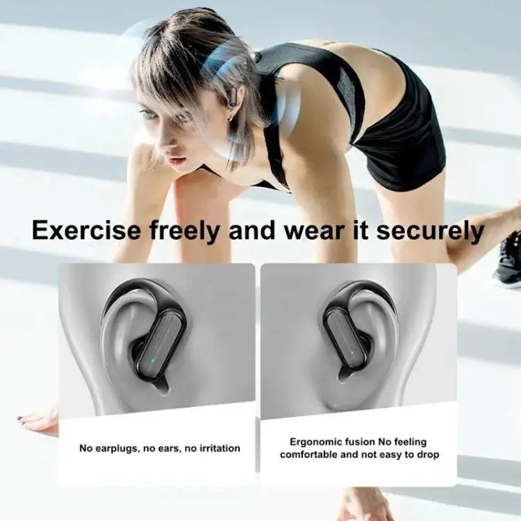 TWS Ear-mounted Sports Waterproof LED Digital Display Wireless Bluetooth Earphones A520 (Black) A520 (Blue) - A520