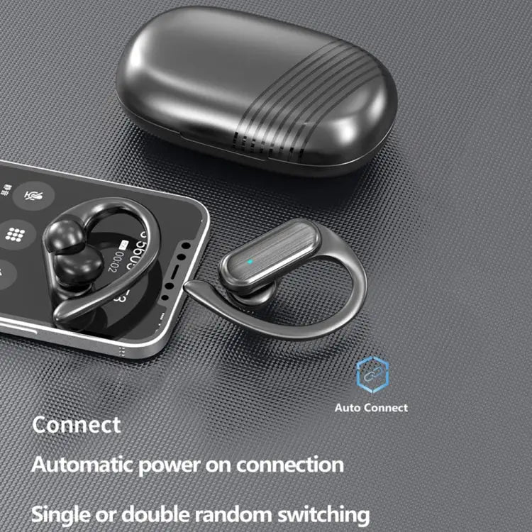 TWS Ear-mounted Sports Waterproof LED Digital Display Wireless Bluetooth Earphones A520 (Black) A520 (Blue) - A520