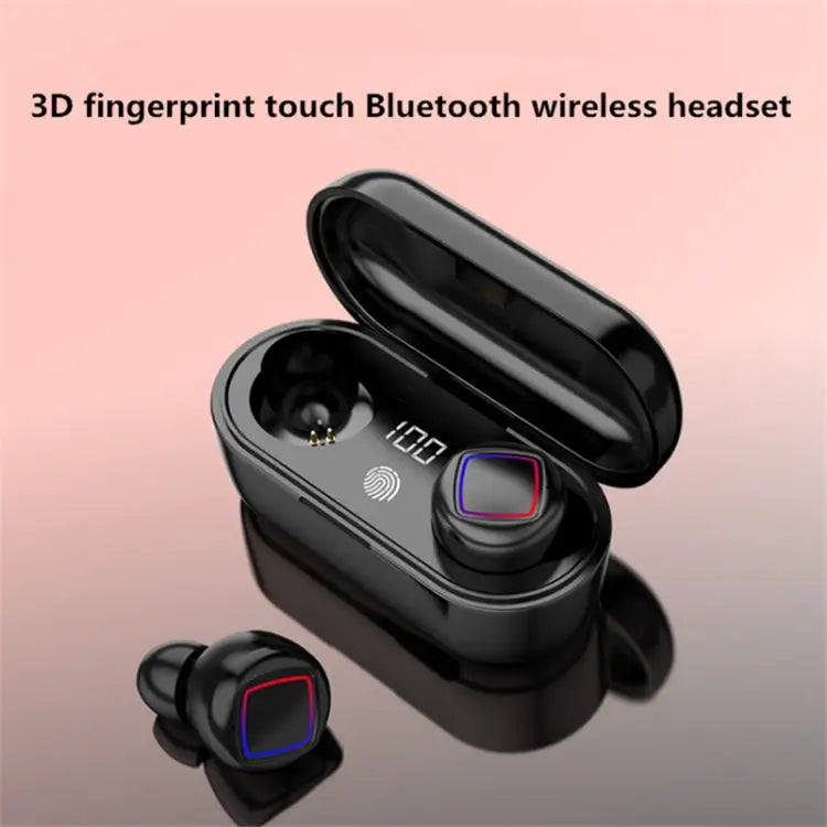 TWS Fingerprint Touch Bluetooth Headset LED Battery Display With Charging Bin - Apple Accessories