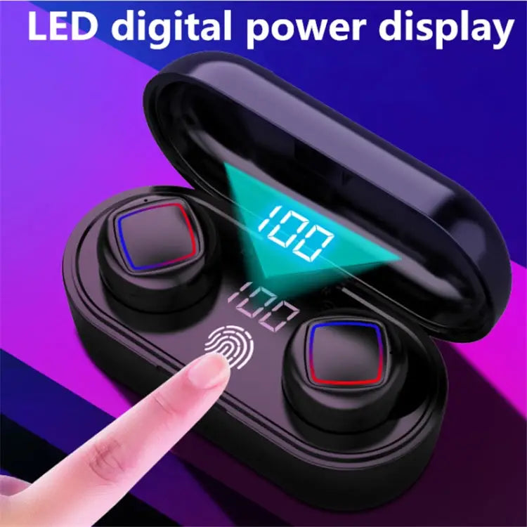 TWS Fingerprint Touch Bluetooth Headset LED Battery Display With Charging Bin - Apple Accessories