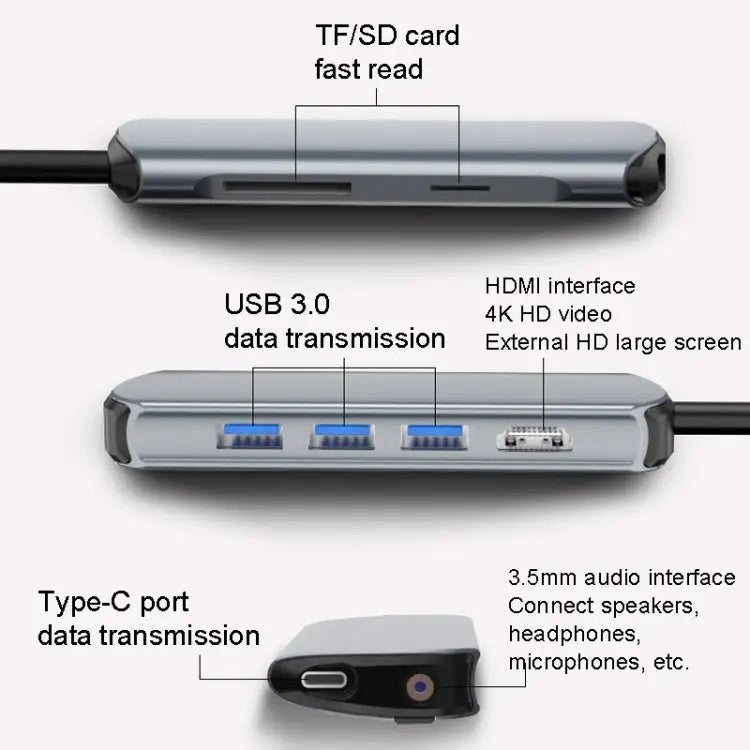 Type-C Extension Dock 8 In 1 Laptop Converter USB HUB Hub USB HUB - USB HUB