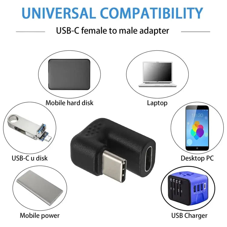 U-shaped USB-C / Type-C Male to Female Adapter Type-C to Type-C - Type-C to Type-C
