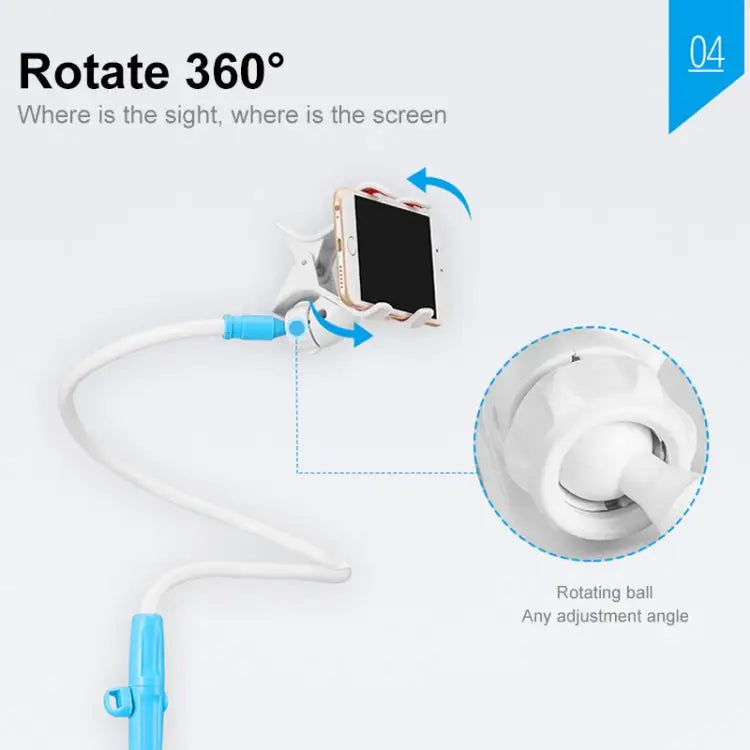 UBN-46 Regular Version Rotatable and Detachable Lazy Desktop Bedside Stand Mobile Phone Stand Height: 90cm 90cm White