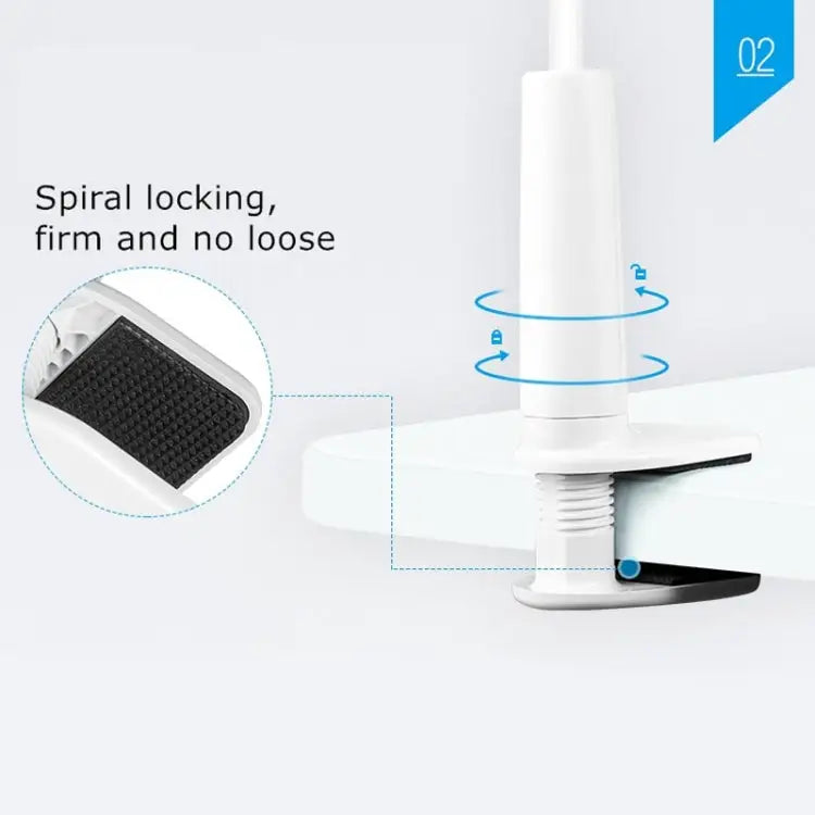 UBN-46 Regular Version Rotatable and Detachable Lazy Desktop Bedside Stand Mobile Phone Stand Height: 90cm 90cm White