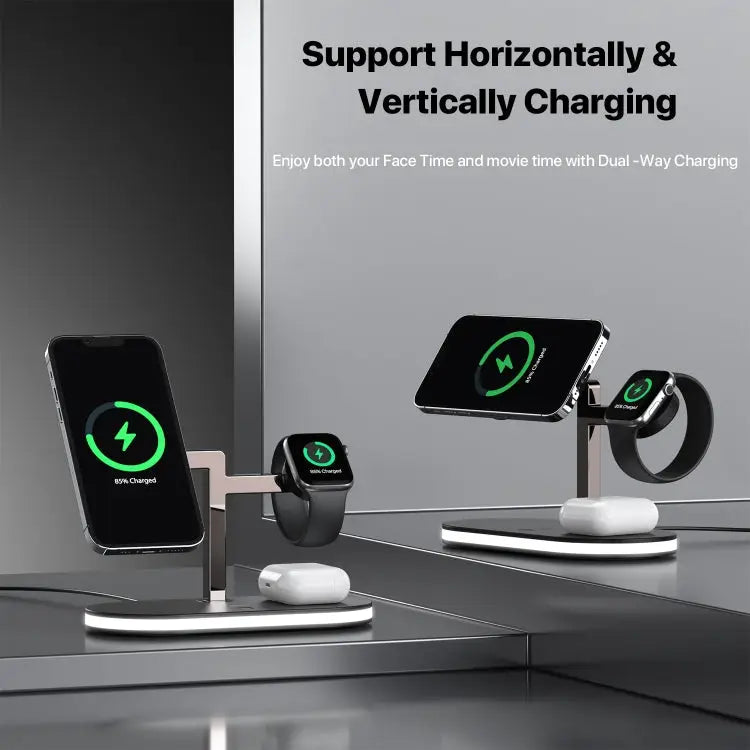 UD23 15W 3 In 1 Desktop Aluminum Alloy Wireless Charger For Smartphone&iWatch&AirPods - UD23