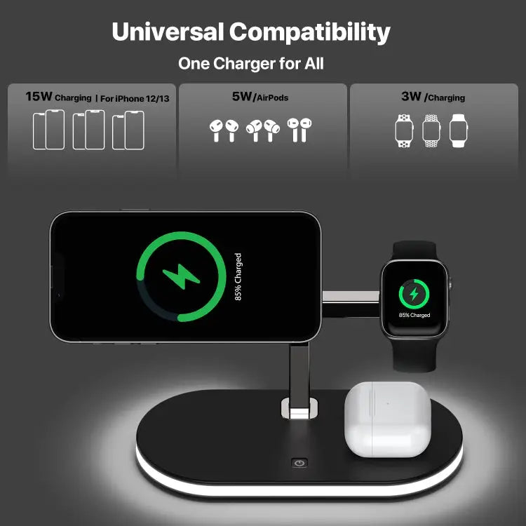 UD23 15W 3 In 1 Desktop Aluminum Alloy Wireless Charger For Smartphone&iWatch&AirPods - UD23