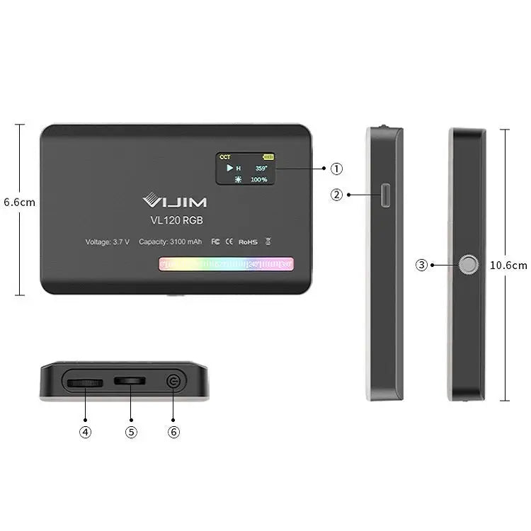 Ulanzi VL120 RGB Full Color RGB SLR Camera Photography Live Photo Video Small Light VL120 RGB - VL120 RGB