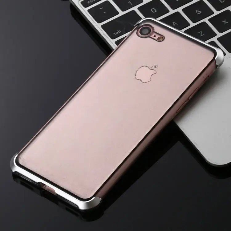 Ultra-Thin Angular Frame Magnetic Absorption Double-Sided Tempered Glass Shell for iPhone 8 - For iPhone 8 / Silver