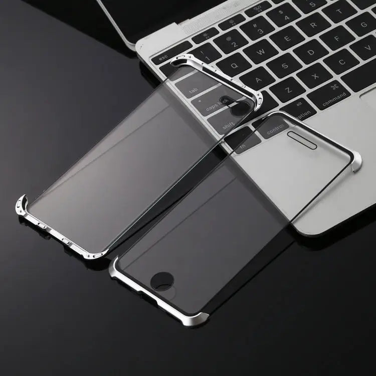 Ultra-Thin Angular Frame Magnetic Absorption Double-Sided Tempered Glass Shell for iPhone 8 - For iPhone 8 / Silver