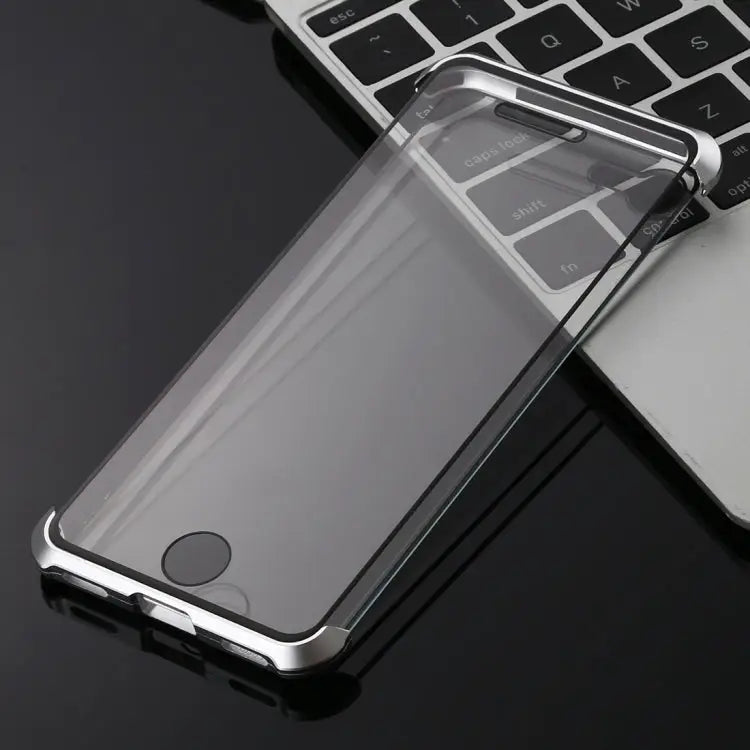 Ultra-Thin Angular Frame Magnetic Absorption Double-Sided Tempered Glass Shell for iPhone 8 - For iPhone 8 / Silver