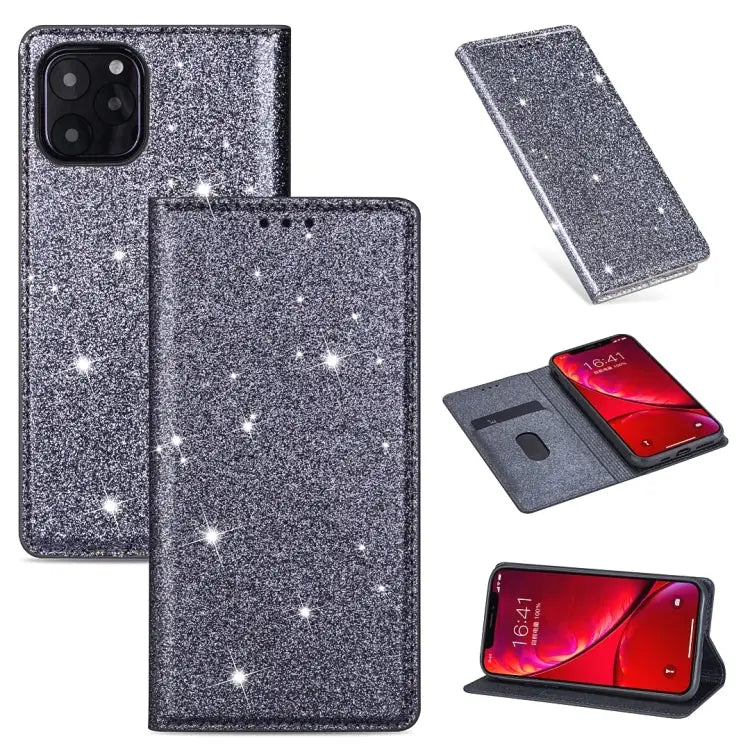 Ultrathin Glitter Magnetic Horizontal Flip Leather Case with Holder & Card Slots For iPhone 11 Pro For iPhone 11 Pro