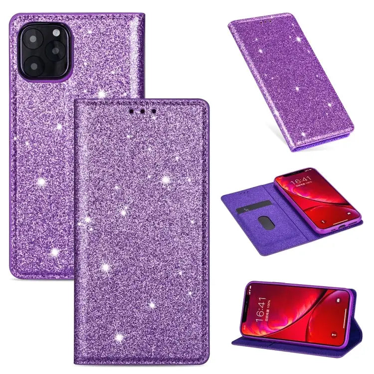 Ultrathin Glitter Magnetic Horizontal Flip Leather Case with Holder & Card Slots For iPhone 11 Pro For iPhone 11 Pro