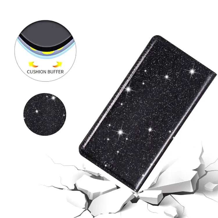 Ultrathin Glitter Magnetic Horizontal Flip Leather Case with Holder & Card Slots For iPhone XR - Apple Accessories