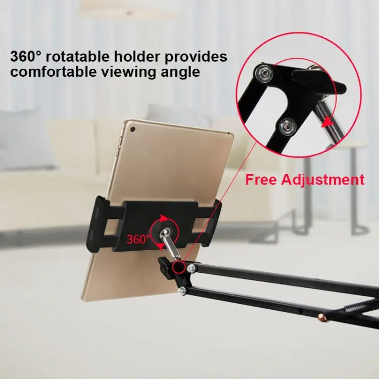 Universal 360 Degree Rotating Flexible Long Arm Lazy Phone Tablet Pad Holder Clip Bracket 3.5-10.6 inch Phone Tablet