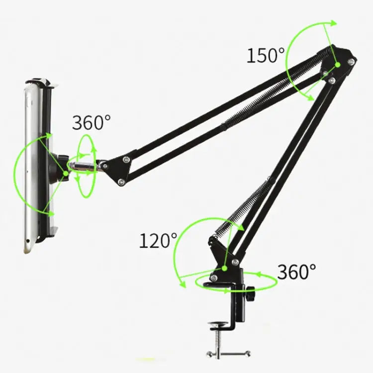 Universal 360 Degree Rotating Flexible Long Arm Lazy Phone Tablet Pad Holder Clip Bracket 3.5-10.6 inch Phone Tablet