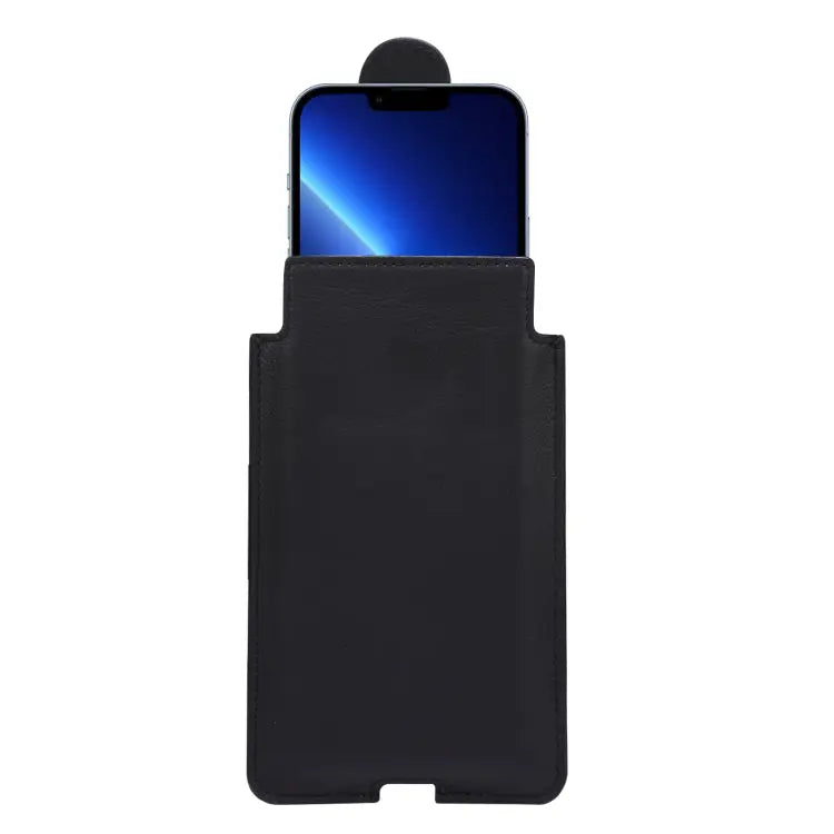 Universal Cow Leather Vertical Mobile Phone Leather Case Waist Bag For 7.2 inch and Below Phones For 7.2 inch and Below