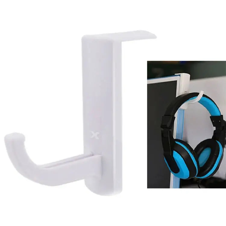 Universal Headphone Hanger PC Monitor Desk Headset Stand Holder Hook - White