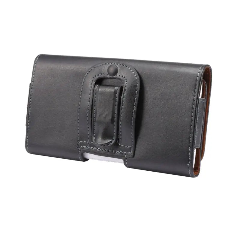 Universal Horizontal Style Leather Case / Waist Bag with Back Splint for iPhone 6 Galaxy S4 & S3 - Black