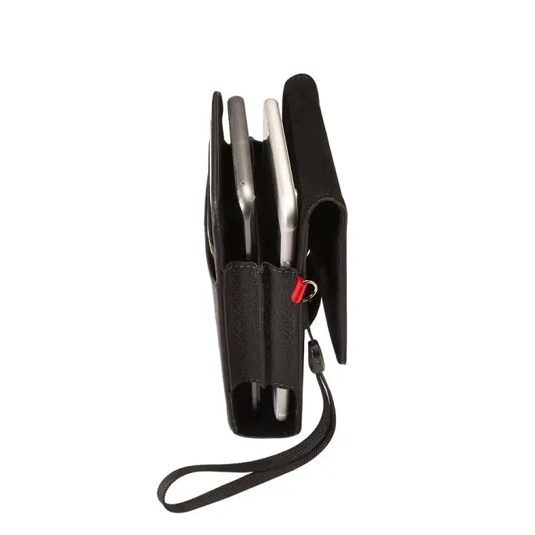Universal Litchi Texture Vertical Flip Upright Lattice PU Leather Case / Waist Bag with Back Splint & Card Slots &