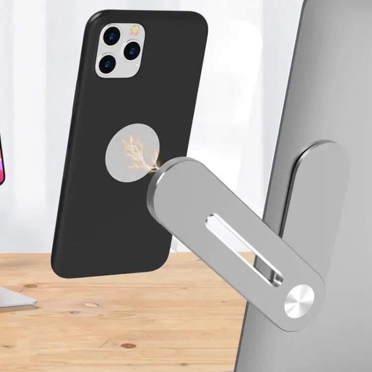 Universal Pasteable Aluminum Alloy Laptop Expansion Bracket Magnetic Suction Mobile Phone Bracket Silver - Silver