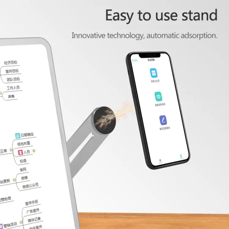 Universal Pasteable Aluminum Alloy Laptop Expansion Bracket Magnetic Suction Mobile Phone Bracket Silver - Silver