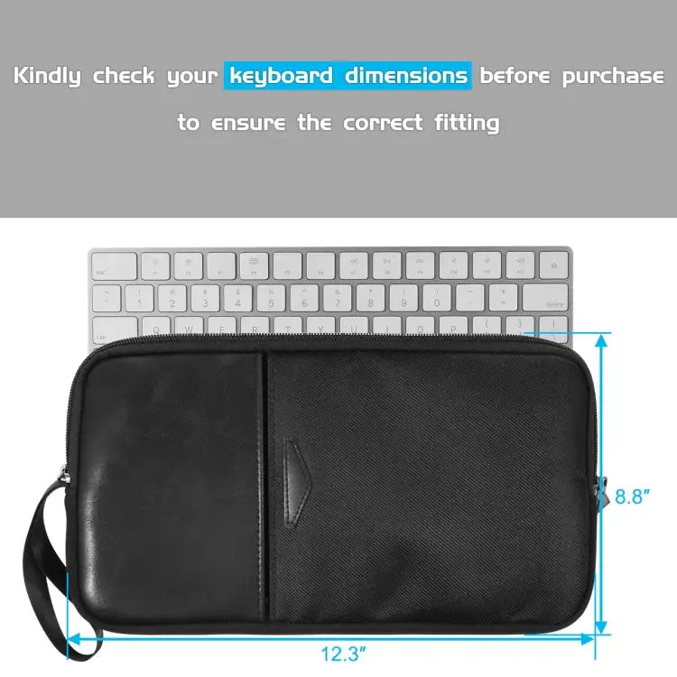 Universal PU Leather + Nylon Waterproof Zipper Portable Keyboard Storage Bag For Apple Wireless Keyboard A1314 & Magic