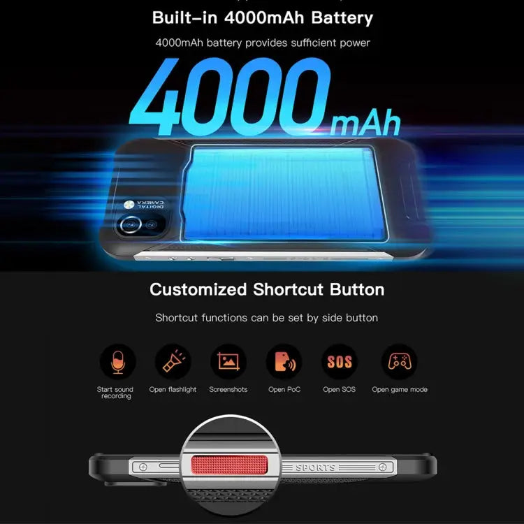 UNIWA W555 Rugged Phone 3GB + 32GB Dual Rear Cameras IP68 Waterproof Dustproof Shockproof 5.71 inch Android 12.0