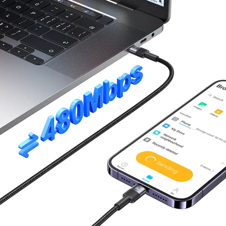 USAMS SJ729 30W USB-C/Type-C to 8 Pin Aluminum Alloy Data Cable Length: 1.2m SJ729 - SJ729 - Apple Accessories