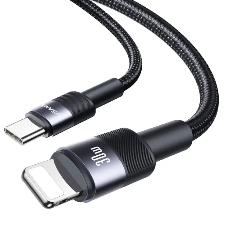 USAMS SJ729 30W USB-C/Type-C to 8 Pin Aluminum Alloy Data Cable Length: 1.2m SJ729 - SJ729 - Apple Accessories