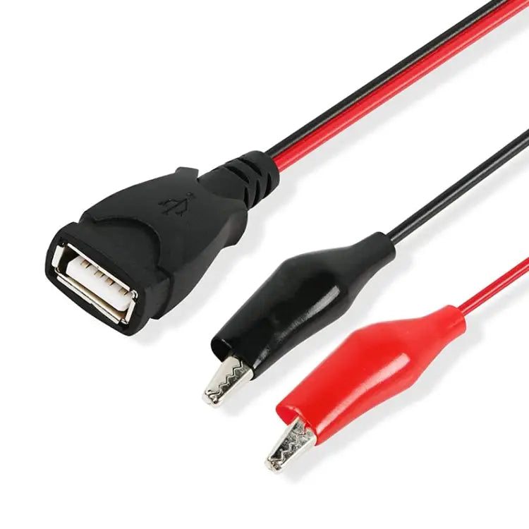 USB-A Female To 2 x Crocodile Clip Power Connection Extension Cable Length: 0.5m USB-A Female - USB-A Female
