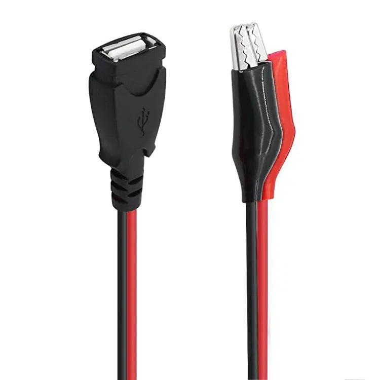 USB-A Female To 2 x Crocodile Clip Power Connection Extension Cable Length: 0.5m USB-A Female - USB-A Female