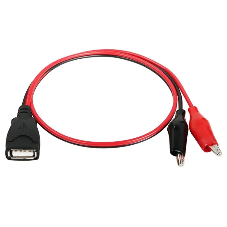 USB-A Female To 2 x Crocodile Clip Power Connection Extension Cable Length: 0.5m USB-A Female - USB-A Female