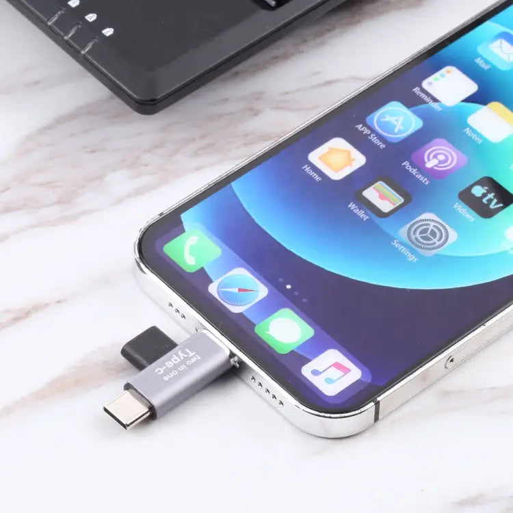 USB-C / Type-C Female to 8 Pin Male + USB-C / Type-C Male Converter Type-C Female to 8 Pin + Type-C Male - Type-C