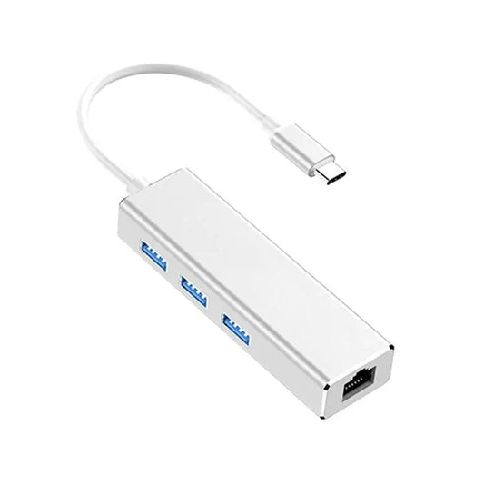 USB-C / Type-C to Gigabit Ethernet RJ45 & 3 x USB 3.0 Adapter Converter HUB Computer External Tablet Phone Universal