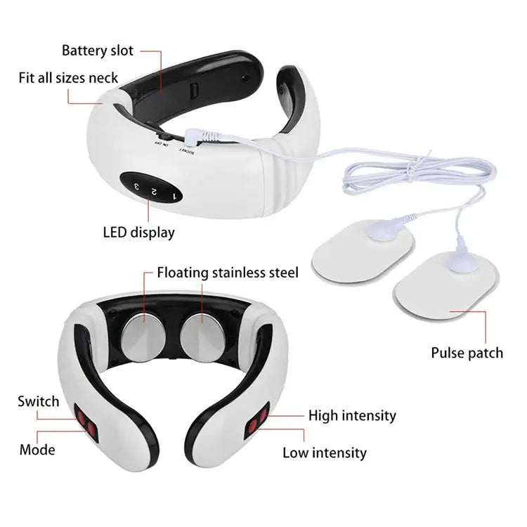 USB Charging 1300 mAh Electric Back Neck Shoulder Electrical Pulse Electric Shock Body Massager USB Charging - USB