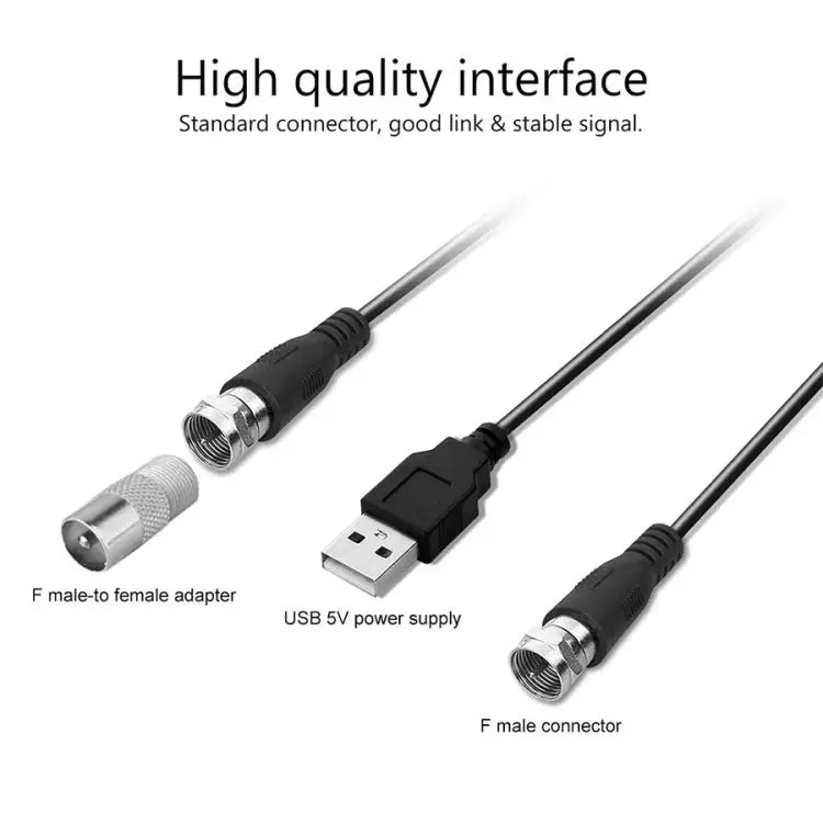USB Connector Signal Booster Amplifier + IEC Converter Head USB 50 Miles 25dBi - USB 50 Miles 25dBi