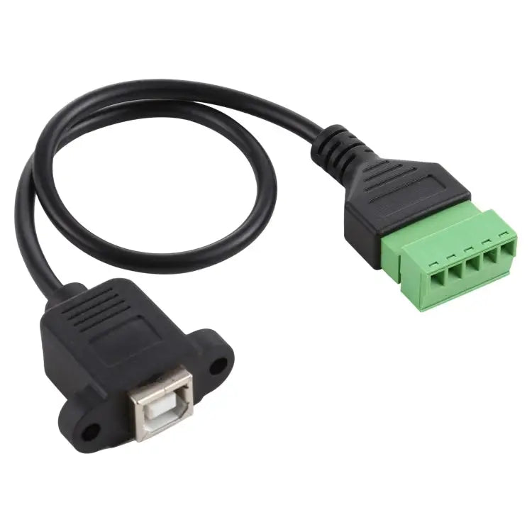 USB Type-B Female Plug to 5 Pin Pluggable Terminals Solder-free USB Connector Solderless Connection Adapter Cable
