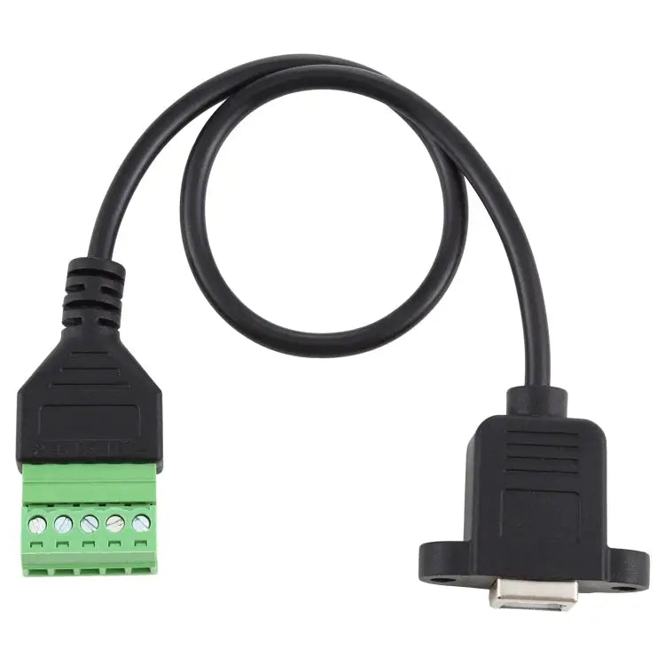 USB Type-B Female Plug to 5 Pin Pluggable Terminals Solder-free USB Connector Solderless Connection Adapter Cable