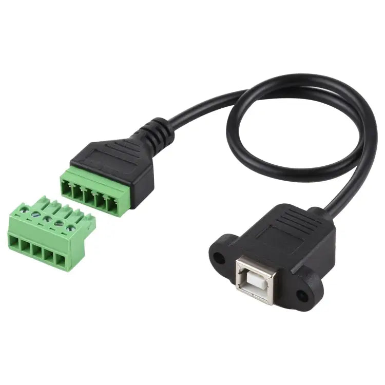 USB Type-B Female Plug to 5 Pin Pluggable Terminals Solder-free USB Connector Solderless Connection Adapter Cable