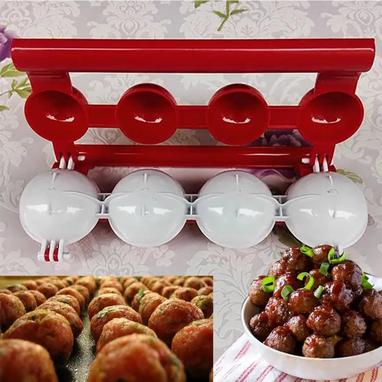 Useful Newbie Meatballs Fish Balls Kitchen Homemade Stuffed Meatballs Maker Home Cooking Tools ABS Red - ABS Red