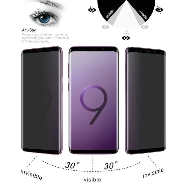 UV Full Cover Anti-spy Tempered Glass Film for Galaxy S9 For Galaxy S9 (1 PC) - For Galaxy S9 (1 PC)